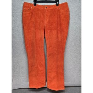 Woman Within Corduroy Pants Women 20W Orange Excellent Straight Leg Stretch